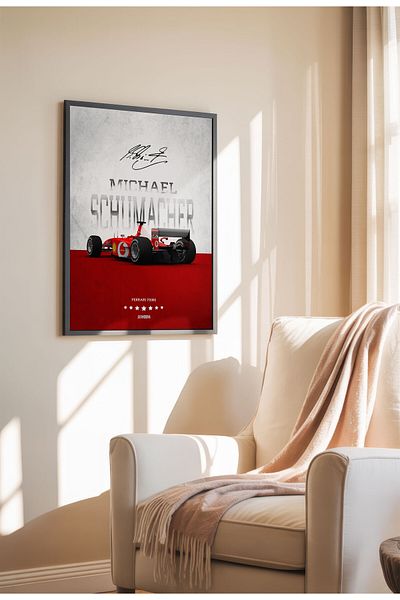 21mxm Ferrari F2002 Canvas Print – Michael Schumacher Formula 1 Tribute Poster, Iconic Racing Car Art