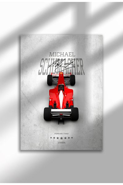 21mxm Ferrari F2002 Canvas Print – Michael Schumacher Formula 1 Tribute Poster, Iconic Racing Car Art