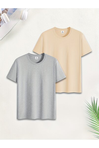 Lider Leather Pachet de 2 tricouri basic unisex – croială standard, țesătură ...