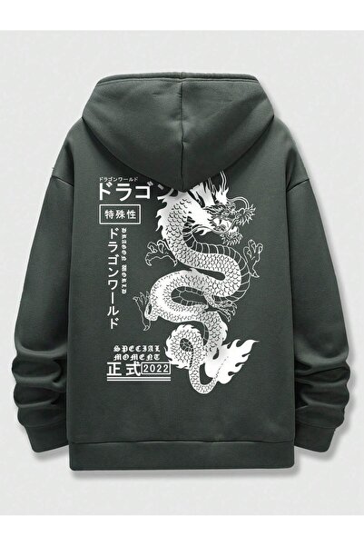 Lider Leather سويت شيرت بغطاء للرأس مطبوع للجنسين