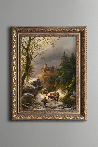 epiqart Kış - Vintage Desenli Çerçeve