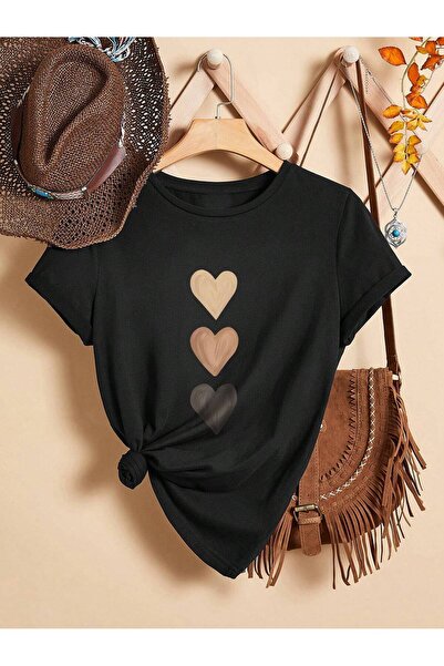 Lider Leather TRICOU DE DAMĂ CU IMPRIMEU 3INIMĂ