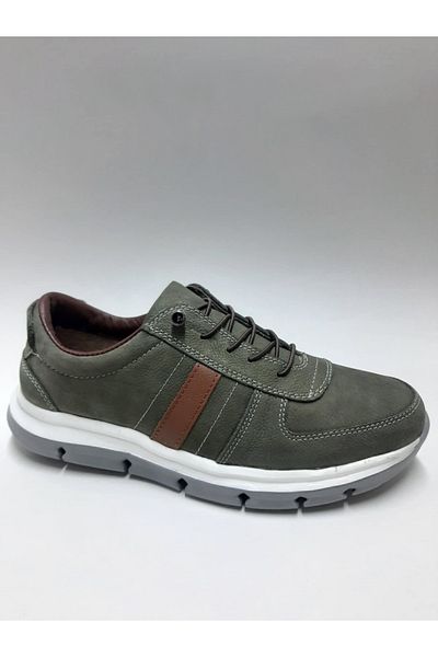 VELOCE Genuine Leather Nubuck Khaki Color Light Comfortable Laceless Daily Summer Men's Shoes