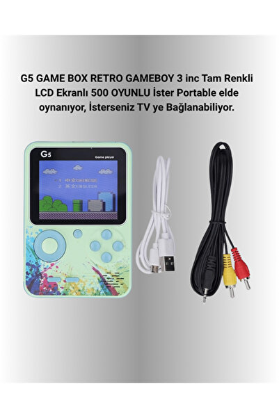 UCUZTEKNO TV Bağlantılı 500 Oyunlu Mini Gameboy Konsol