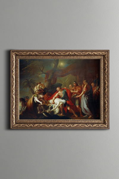 epiqart Elegie pentru moartea lui Patroclus de către Achilles - Cadru cu model vintage