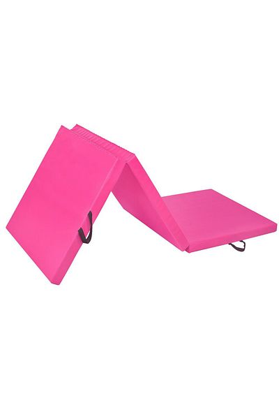 SERSIMO Saltea fitness groasa pentru antrenamente gimnastica, pliabila, 180x60x5cm, roz