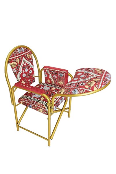 Generic كرسي صلاة أحمر قابل للطي لكبار السن وذوي الإعاقة