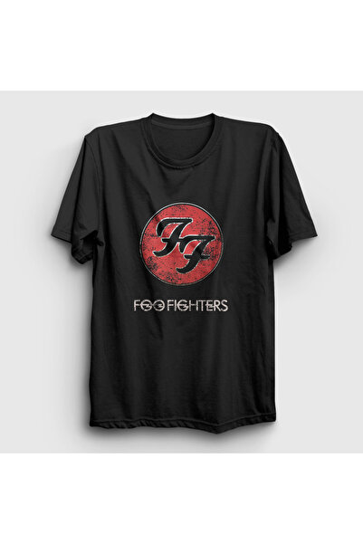 Presmono Unisex Black Eroded Logo Foo Fighters T-Shirt 559048Tt