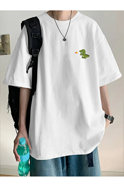 Lider Leather Tricou oversize imprimat cu gâtul tip crewneck, din bumbac piep...