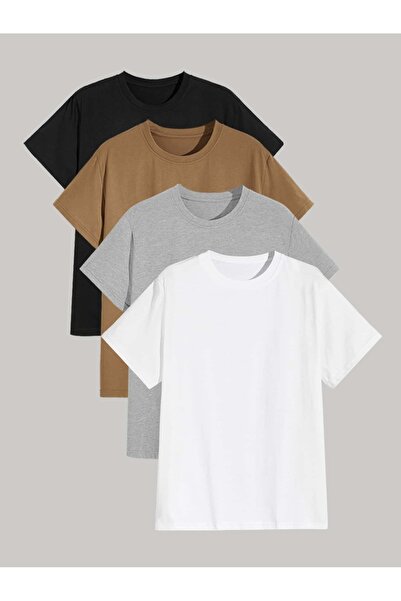 Lider Leather تيشيرت رجالي مكون من أربع قطع