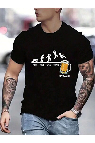 Lider Leather Ανδρικό μπλουζάκι με στάμπα μπύρας