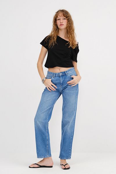 Addax Straight Jean Trousers Pn8703-Pnf