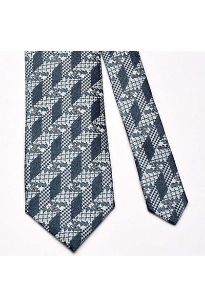 COOLMENCLUB Green Patterned Silk Tie