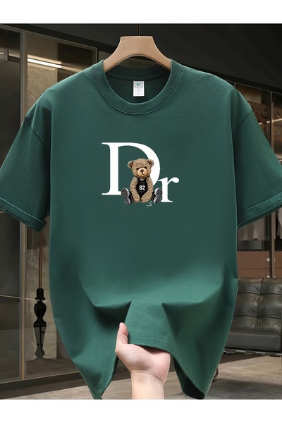 Lider Leather Μπλουζάκι με στάμπα Oversize Crew Neck – Βαμβακερό χτενισμένο β...