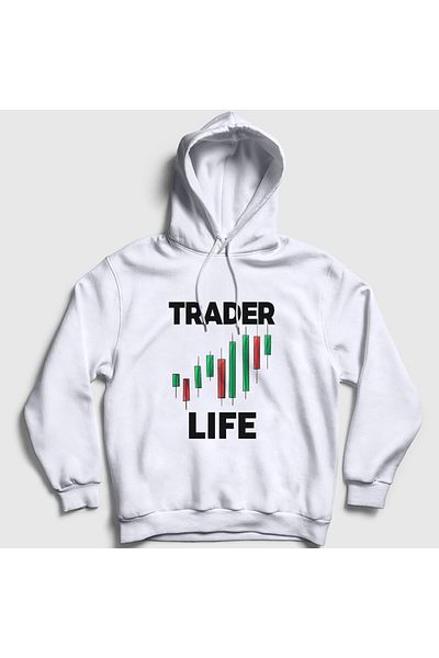 Presmono Unisex White Stock Market Trader Trader Life Hooded Sweatshirt 558470Tt