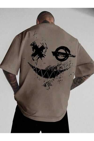 Lider Leather ΑΝΔΡΙΚΟ T-SHIRT ΥΠΕΡΜΕΓΕΘΕΣ ΜΕ ΣΤΑΜΠΑ "GÜLEN X"