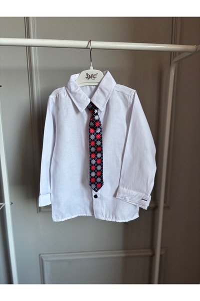 Bonn Kids Kravatlı Beyaz Gömlek