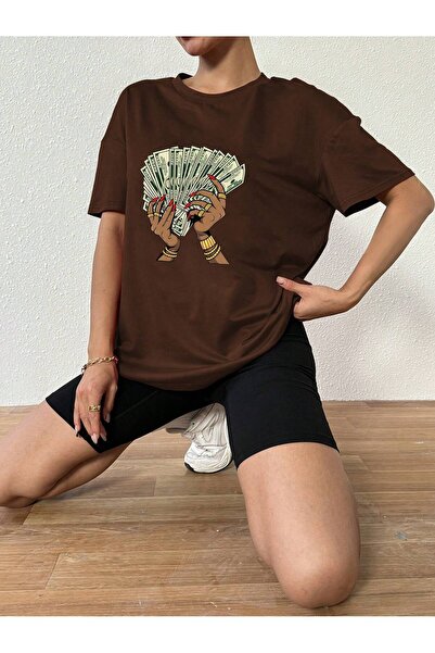 Lider Leather Tricou unisex oversize cu mânecă scurtă pentru femei