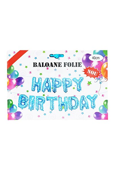 idei Комплект фолийни балони с надпис „Честит рожден ден“, звезди