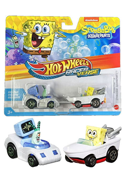 HOT WHEELS RacerVerse Disney Pixar Monsters İkili Arabalar Plankton & Spongeb...