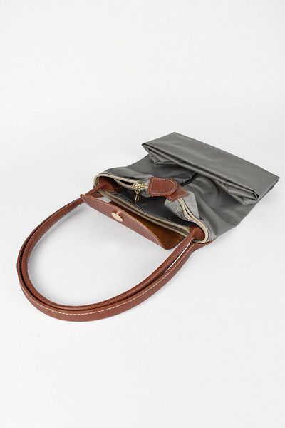 birizmoda Women's Leather Handle Foldable Large Size Shopper Hand and Shoulder Bag - Smoked-Tan