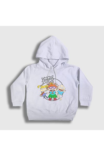 Presmono Унисекс детски бял суитшърт с качулка Angelica Chuckie Tommy Rugrats 557887tt
