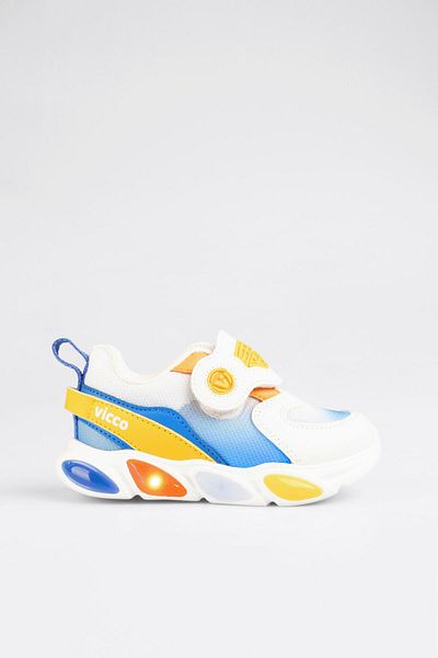 Vicco حذاء رياضي Hellen Lighted Baby Boy باللون الأبيض/البرتقالي