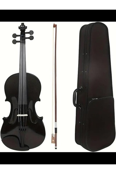 MegArya Indian Maple Wood Handmade Violin 4/4 Acoustic Violin Full Size Color : Glossy Black
