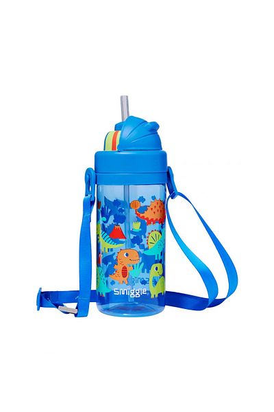 SMIGGLE - Glide Teeny Tiny Dinossi Design 400 ml Bpa Free Water Bottle with Hidden Straw