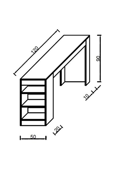 KuzeyLife Shelfy Bar Raflı Yemek Masası Safir Meşe