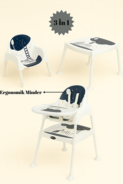 YOGNETIC Reach Stars 3 in 1 Çalışma Masalı Minderli Mama Sandalyesi | Masa ve...