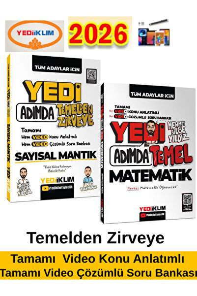 Yediiklim Yayınları Yedi Adımda Temel Sayısal Mantık+Matematik Tamamı Video Çözümlü Konu Anlatımlı Soru Bankası