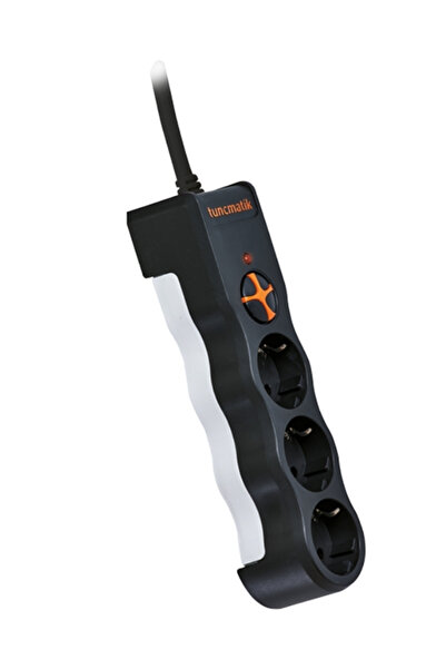 Tunçmatik PowerSurge 3'lü Akım Korumalı Priz – Siyah, 1.5 Metre Kablolu