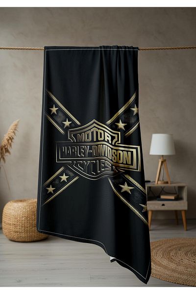 Doruklar Home Collection Modern Patterned Digital Printing Beach Sea Towel Peshtamal 80X160 cm Brs015