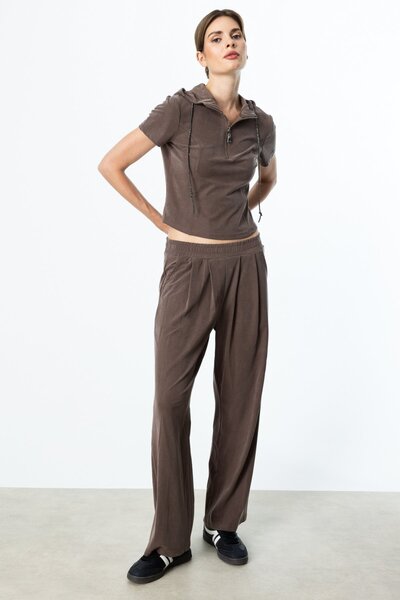 ON Πλισέ φούτερ με ελαστική μέση