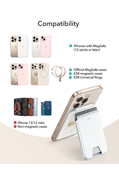 ESR Halolock Magsafe Wallet Stand Wallet White