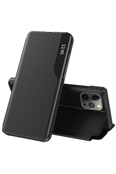 DONARIS Husa compatibila cu iPhone 13 Pro, Grip Texture, T68, Piele ecologica, Pitch Black