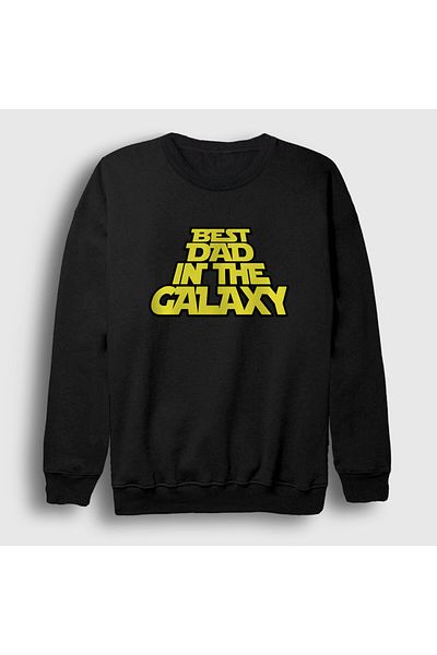 Presmono Unisex Μαύρο Φούτερ για την Ημέρα του Πατέρα Best Dad In The Galaxy 558237tt