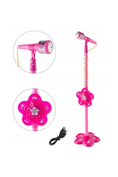 PROCART Microfon de jucărie, stativ reglabil 106 cm, amplificator vocal, MP3, conexiune smartphone