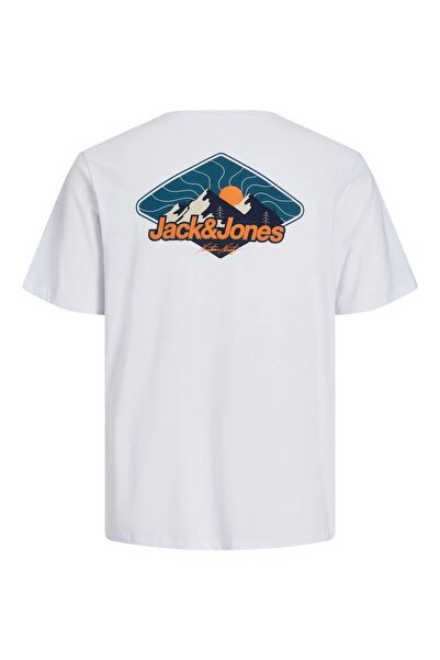 Jack & Jones J&J Jjmine Men's Logo Printed Back T-Shirt White A1111