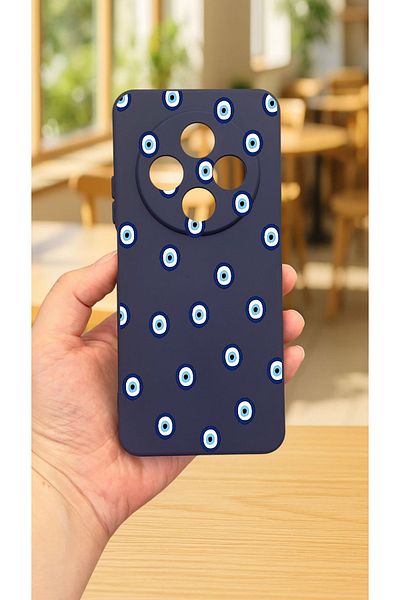 Vip Case Redmi 14C - حافظة مطاطية كلاسيكية ممتصة للصدمات من السيليكون بنمط خرز العين الشريرة277
