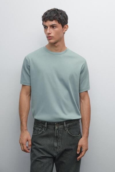Massimo Dutti %100 merserize pamuklu t-shirt