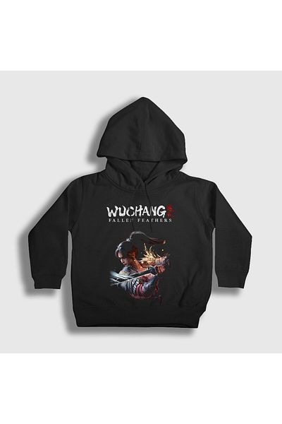 Presmono Hanorac cu glugă unisex pentru copii, poster negru Wuchang Fallen Feathers 562237tt