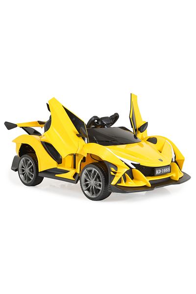 OEM Masinuta electrica cu telecomanda MONI Flash Galben, 4 motoare electrice, muzica si lumini