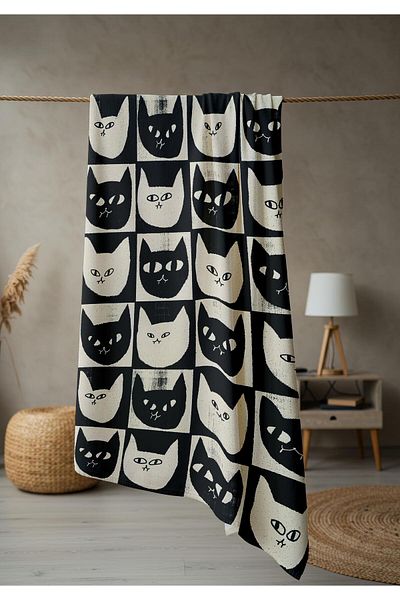 Doruklar Home Collection Modern Patterned Digital Printing Beach Sea Towel Peshtamal 80X160 cm Brs011