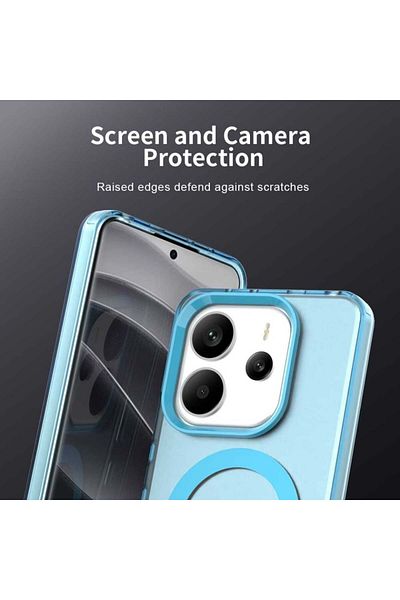 SKYDDAR INNOVATION Case for Xiaomi Redmi Note 14 5G, CandyCase, Magsafe, sticker set, Blue