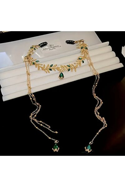 GlassySKY Accesoriu pentru păr indian cu ciucuri/coronă Hanfu pentru nuntă/en...