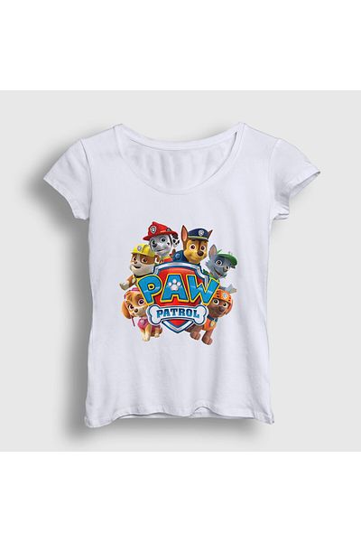 Presmono Women's White All Paw Patrol T-Shirt 557733Tt