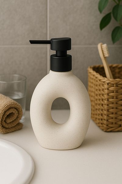 NazeL Store Porcelain Liquid Soap Dispenser - Countertop Bathroom Kitchen Sink Soap Dispenser 300ml
