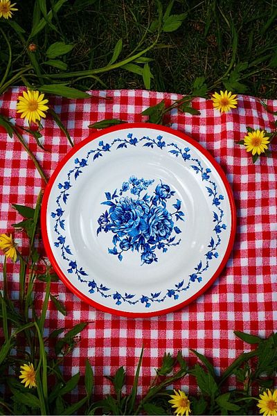 İnci Emaye No. 24 Enameled Dinner Plate, Serving, Food Camping, Picnic, Dowry 24 cm